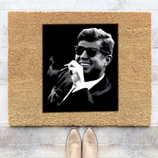 Discover John F. Kennedy Cigar & Sunglasses Coir Doormats
