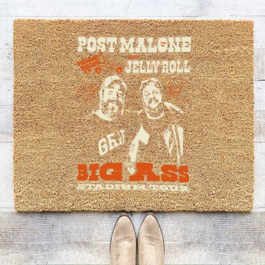 Discover Post Malone Jelly Roll Tour Coir Doormats, Posty Beautifully Broken Rapper Coir Doormats, Jelly Roll Coir Doormats
