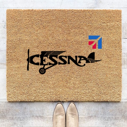 Discover Cessna Aircraft Aviation Airplane House Flags Coir Doormats