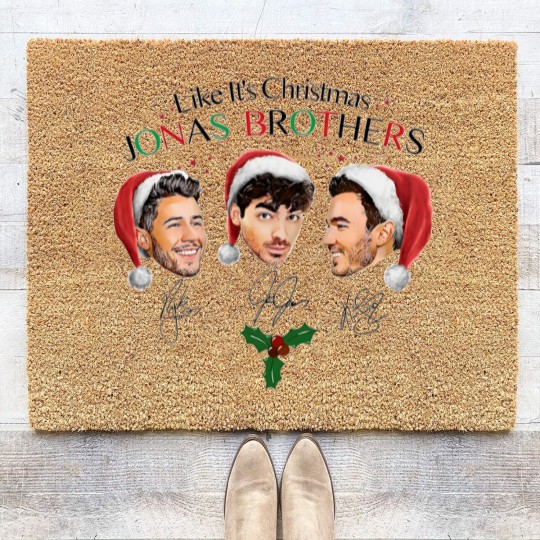 Discover Like It's Christmas Jonas Brothers Coir Doormats, Jonas Brothers Unisex Coir Doormats