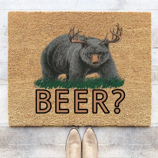 Discover Bear Deer Beer - Beer - Coir Doormats