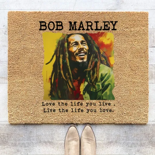 Discover Every Little Thing Gonna Be Alright Bob Marley Coir Doormats