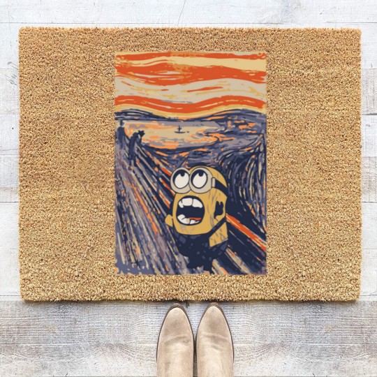 Discover the screaming minion edvard munch - Minions Parody - Coir Doormats
