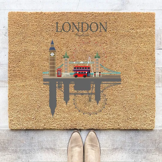 Discover London Souvenir City Vintage British UK Coir Doormats