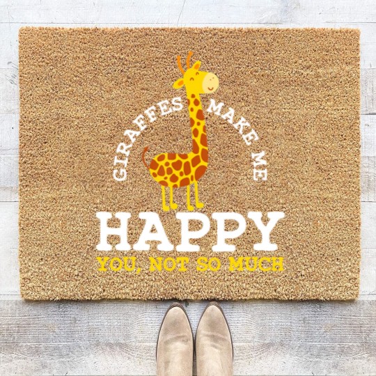 Discover Giraffe  Zookeeper  Safari Zoo Lover Funny Gift Plus Size Coir Doormats