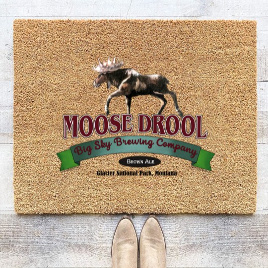 Discover Vintage Coir Doormats Moose Drool Brewing Co. Missoula Glacier Park Montana Print Cotton Coir Doormats size Adult S Deadstock Coir Doormats