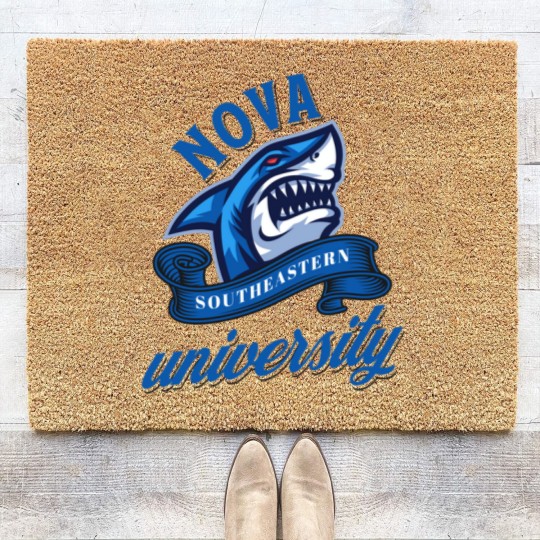 Discover Nova Southeastern University blue shark NSU Coir Doormats