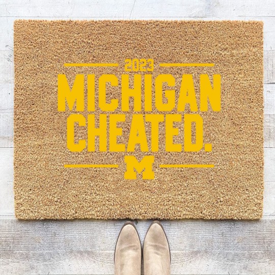 Discover Michigan Cheated College Football Fan Coir Doormats