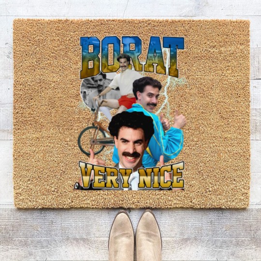 Discover Limited Borat Very Nice Vintage Coir Doormats, Gift For Women and Man Unisex Coir Doormats, Vintage 80s 90s Borat Fan Gift, Borat Coir Doormats