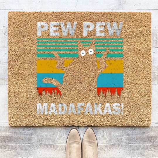 Discover CAT PEW PEW MADAFAKAS VINTAGE Coir Doormats Coir Doormats