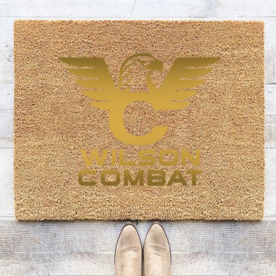 Discover wilson combat golden logo Coir Doormats