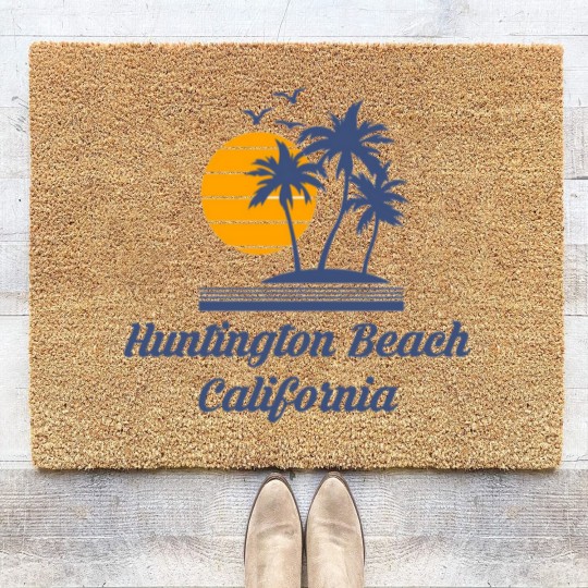 Discover Huntington Beach California Coir Doormats CA Tourist Gifts Coir Doormats