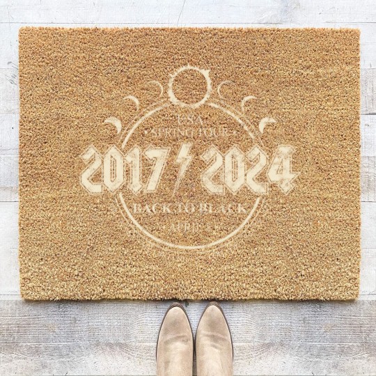 Discover Total Solar Eclipse 2017/2024 Back To Black USA Spring Tour Coir Doormats