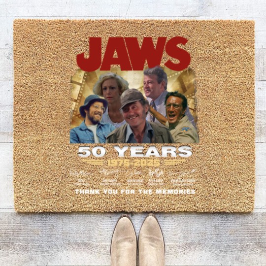 Discover Jaws 1975 Movie Anniversary Coir Doormats, Jaws 50th Years Anniversary Coir Doormats