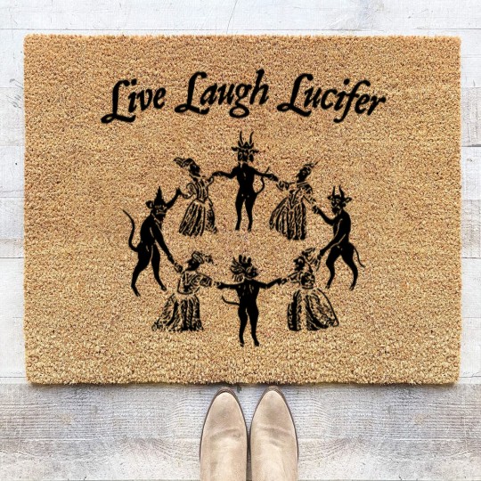 Discover Live Laugh Lucifer Coir Doormats, Witches Sabbath Coir Doormats