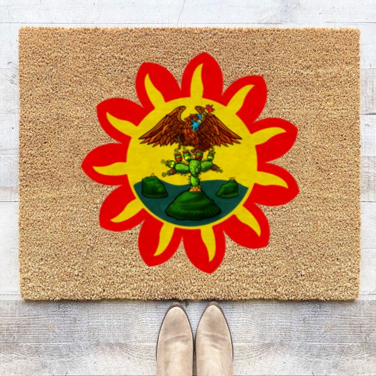 Discover Mexica Flag Coir Doormats