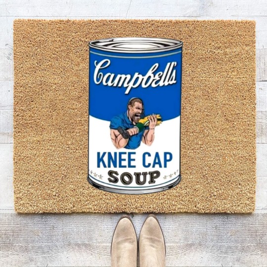 Discover Campbell's Kneecap Soup Graphic Coir Doormats, Dan Campbell's Kneecap Soup Graphic