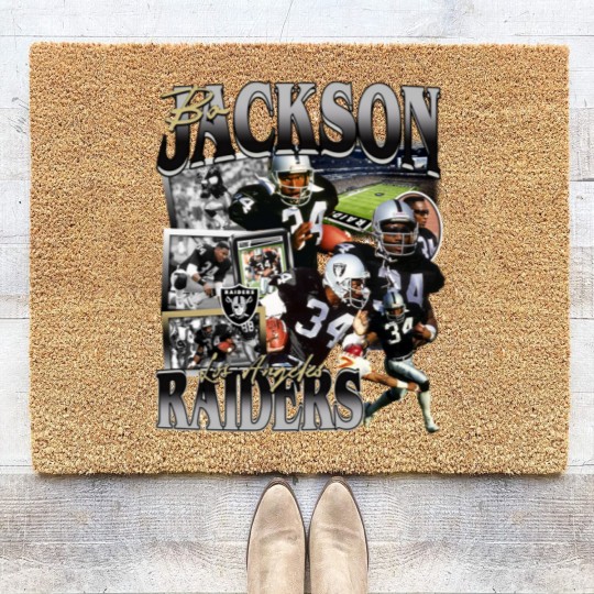 Discover Vintage 90s Graphic Style Bo Jackson Football Coir Doormats Football Coir Doormats
