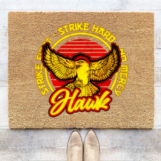 Discover Cobra Kai Hawk | Dojo student karate gift idea Coir Doormats