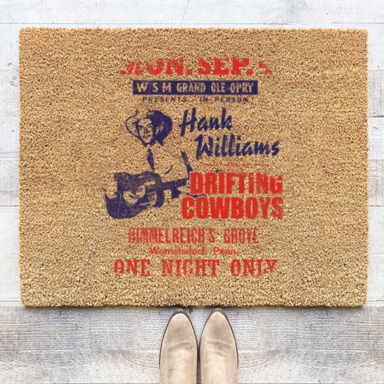 Discover Hank Williams Concert Poster, distressed - Hank Williams - Coir Doormats