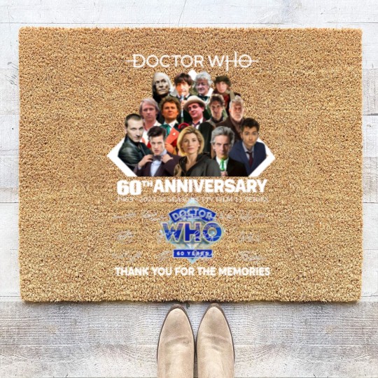 Discover Doctor Who 60th Anniversary 1963-2023 Thank You For The Memorie1 Signature Coir Doormats
