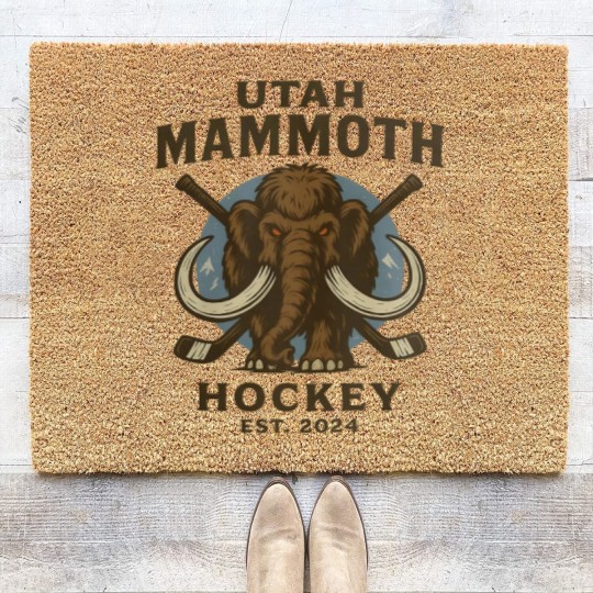 Discover Utah Mammoth Hockey Coir Doormats, Utah Mammoth Coir Doormats, Unisex Sports Coir Doormats