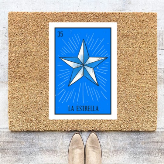 Discover Mexican Loteria 35 La Estrella The Star - Loteria - Coir Doormats