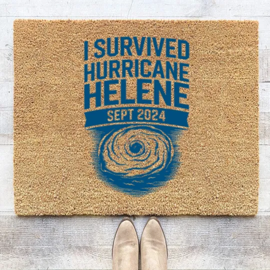Discover I Survived Hurricane Helene Coir Doormats
