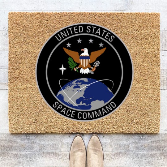 Discover United States Space Command Shield Coir Doormats
