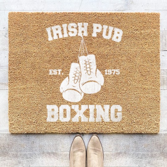 Discover Vintage Irish Pub Est 1975 Boxing Day Tees Coir Doormats