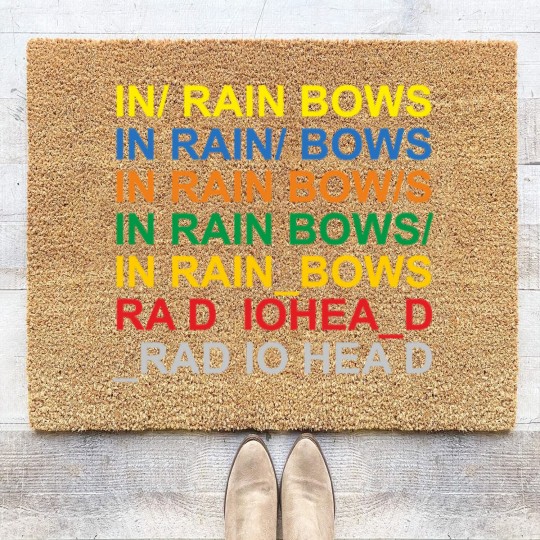Discover beautiful in rainbows RADIOHEADs Coir Doormats