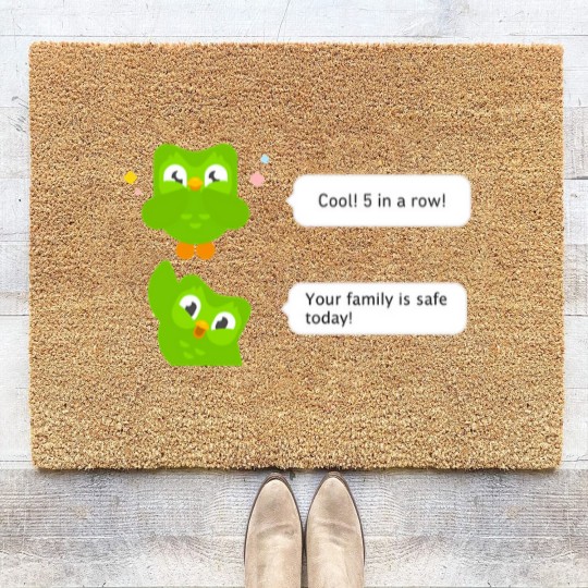 Discover Evil Duo Meme - Duolingo - Coir Doormats