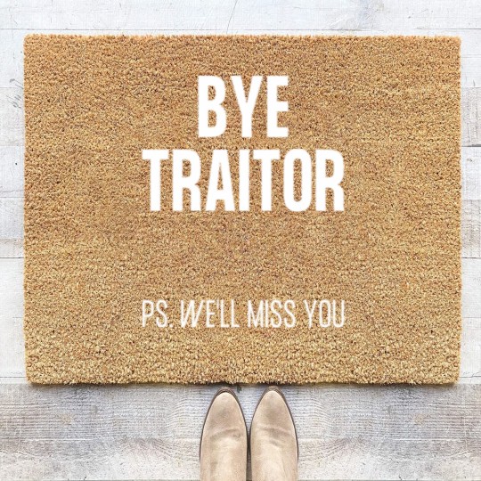 Discover BYE TRAITOR Funny New Job Coworker Leaving Good Luck Congrats Banter Office Jokes Coir Doormats