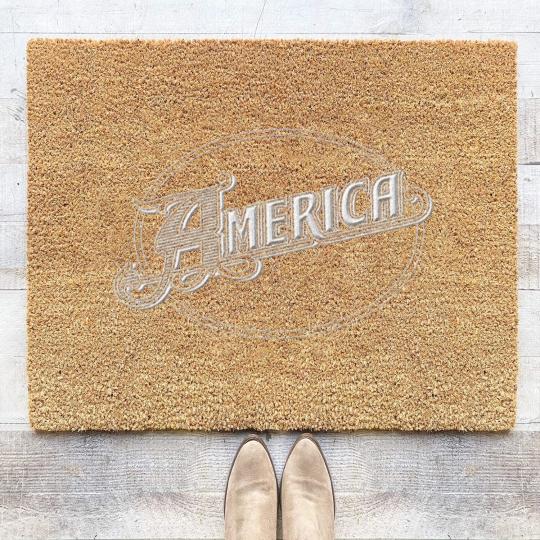 Discover America Band Coir Doormats