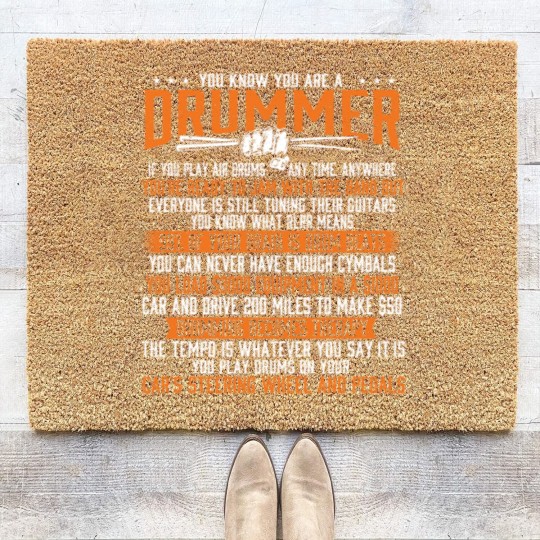 Discover You Know You Are A Drummer - Band Lover Percussion Coir Doormats