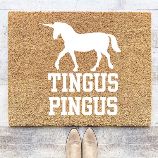 Discover Boston Basketball Fan Tingus Pingus Unicorn Coir Doormats