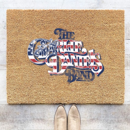 Discover Charlie Daniels Band Men's Coir Doormats | American Flag Star Spangled Logo Gray Graphic Coir Doormats