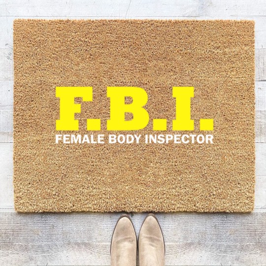 Discover Female Body Inspector Coir Doormats FBI boys costume carnival logo
