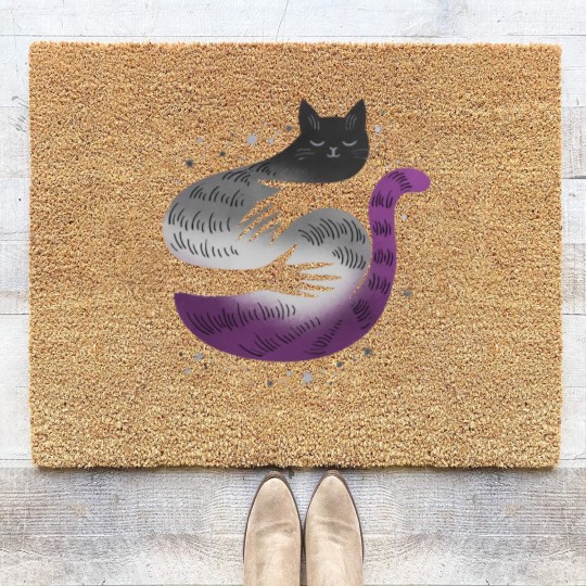 Discover Asexual Asexual Cat Hug LGBT Pride Flag Coir Doormats