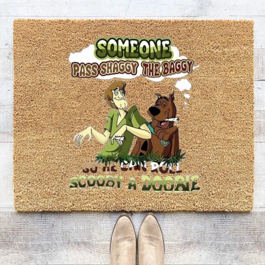 Discover Scooby Doo Someone Pass Shaggy The Baggy So He Can Roll Scooby A Doobie Coir Doormats