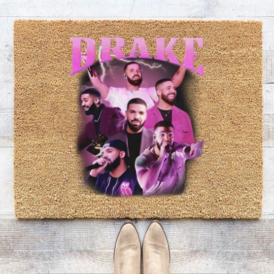 Discover Limited Rapper DRAKE Coir Doormats, DRIZZY Champagne PAPI Coir Doormats