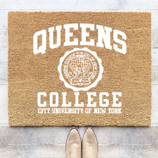 Discover Queens College Logo Coir Doormats