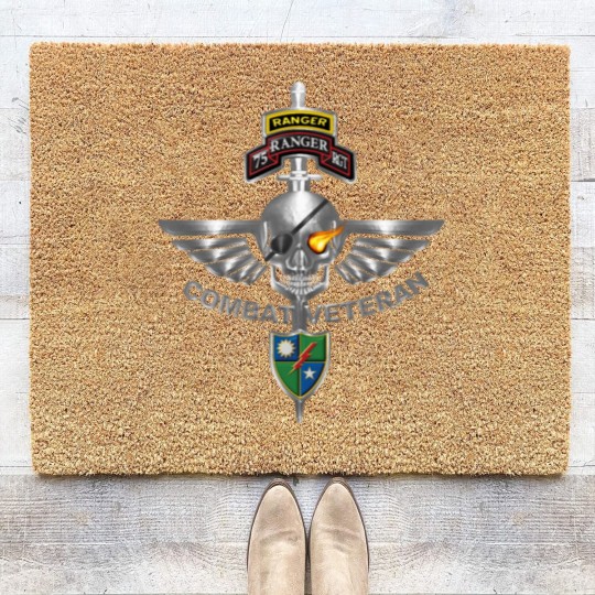 Discover 75th Ranger Regiment Combat Veteran Coir Doormats