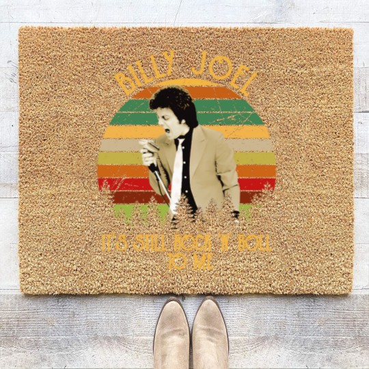Discover Vintage Billy Tees Joel It's Still Rock and Roll To Me Essential Coir Doormats