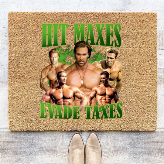 Discover Hit Maxes Evade Taxes Mike Ohearn Funny Meme Gym Coir Doormats