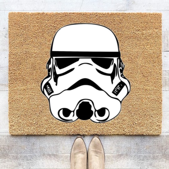 Discover illustration Stormtrooper Drawing Stencil stormtrooper white face star Coir Doormats