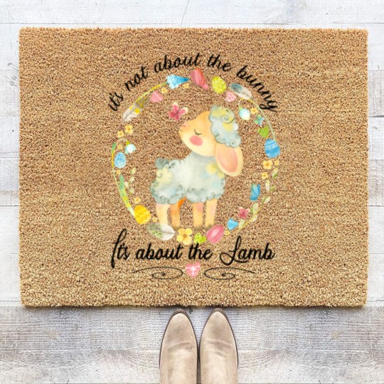 Discover Christian Easter Not About The Bunny Floral Lamb Coir Doormats