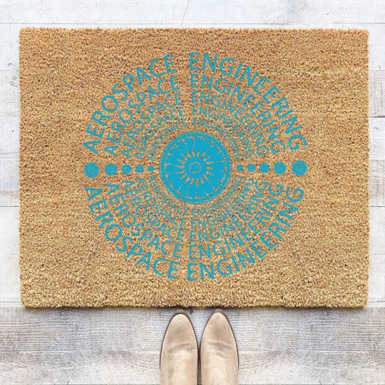 Discover aerospace engineering logo airplane engineer Coir Doormats