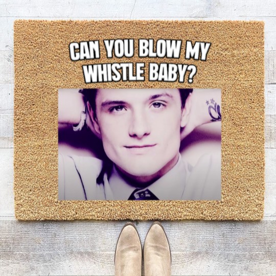 Discover Can You Blow My Whistle Baby Josh Hutcherson TikTok Meme Coir Doormats