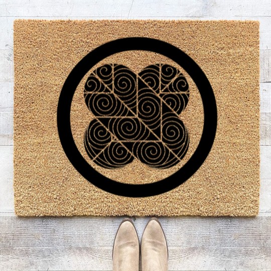 Discover Japanese Family Crest KAMON Symbol Coir Doormats